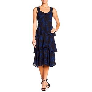 A.L.C. Black/cobalt with tag silk Luna dress